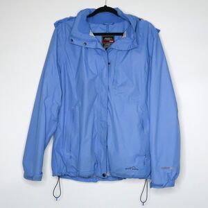 Eddie Bauer Womens Jacket Size XL Blue WeatherEdge Outdoor Hiking Waterproof
